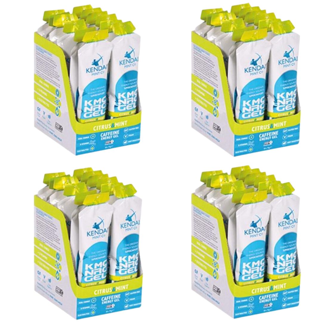 KMC NRG GEL+ Citrus & Mint Caffeine Flavour Bundle L (48x70g Gels)